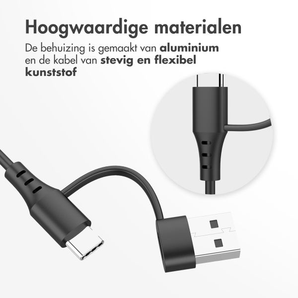 imoshion Oplader - USB-C en USB aansluiting - Power Delivery - 20 Watt + Samsung Galaxy Watch USB-C en USB-A laadkabel - 1 meter