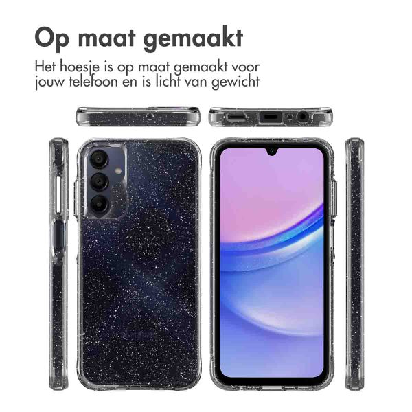 imoshion Clear Glitter Backcover Samsung Galaxy A15 (5G/4G) - Zilver