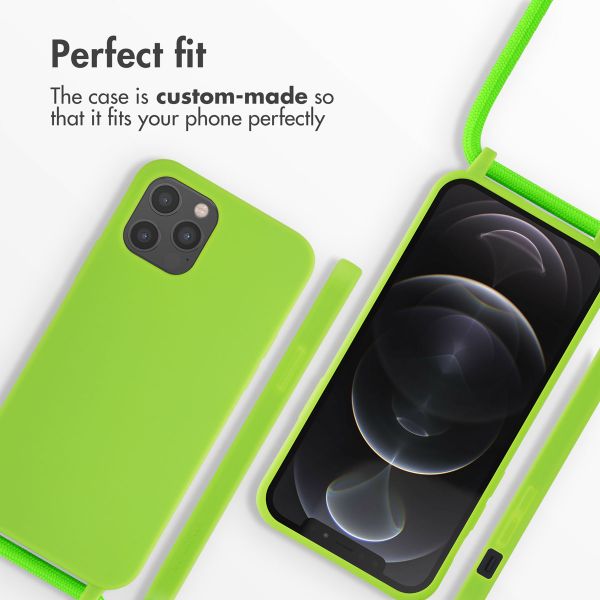 imoshion Silicone Case with Strap Apple iPhone 12 (Pro) - Fluor Groen