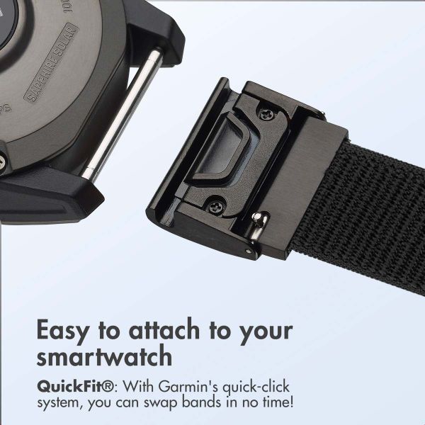 imoshion QuickFit® Nylon Band - Garmin 20 mm Connector - Size L/XL - Black