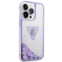 Guess Liquid Glitter Backcover iPhone 14 Pro - Paars