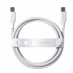 Empower by PanzerGlass Racing USB-C naar USB-C Oplaadkabel - 60W - 1,2 meter - Silver White