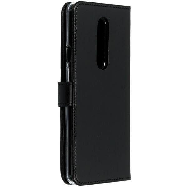 Selencia Lederen Bookcase OnePlus 7 Pro - Zwart