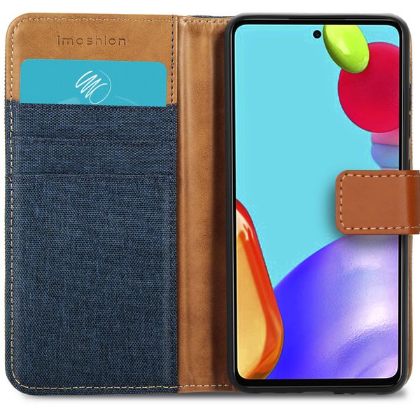 imoshion Luxe Canvas Bookcase Samsung Galaxy A72 - Donkerblauw