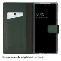 Selencia Echt Leren Bookcase Samsung Galaxy S23 Ultra - Groen