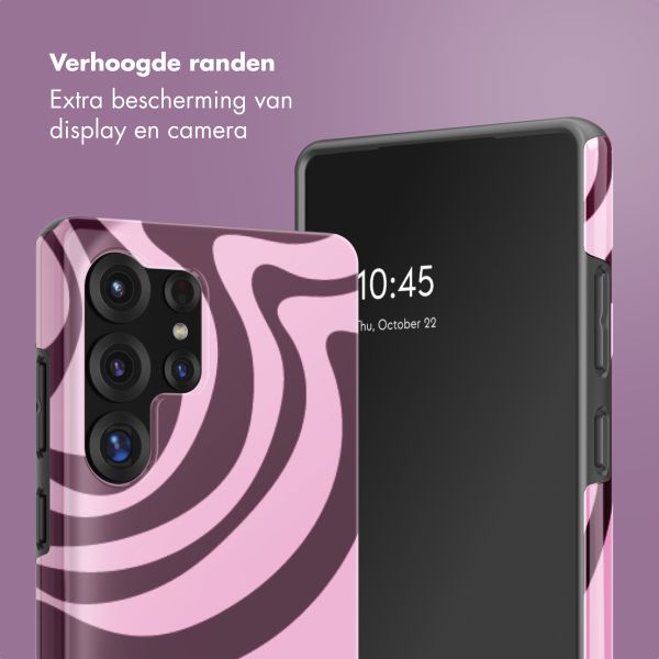 Selencia Vivid Backcover met MagSafe Samsung Galaxy S25 Ultra - Wavy Swirl Pink Plum