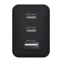 dbramante1928 Re-charge Oplader 2x USB-C 65W en USB-A 18W - Zwart