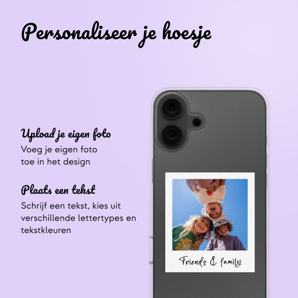 Gepersonaliseerd hoesje met polaroid iPhone 16 - Transparant