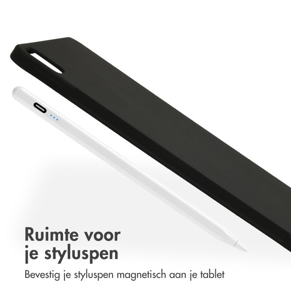 Accezz Liquid Silicone Backcover met penhouder Apple iPad Air 13 inch (2025) M3 / (2024) M2 - Zwart