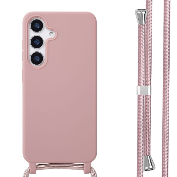 imoshion Siliconen hoesje met koord Samsung Galaxy S25 - Sand Pink