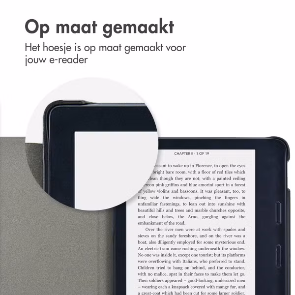 imoshion Canvas Sleepcover Bookcase met stand Kobo Libra 2 / Tolino Vision 6 - Donkerblauw