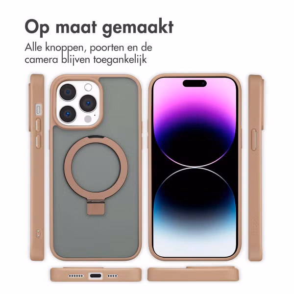 Accezz Ring Stand Backcover met MagSafe Apple iPhone 14 Pro Max - Bruin