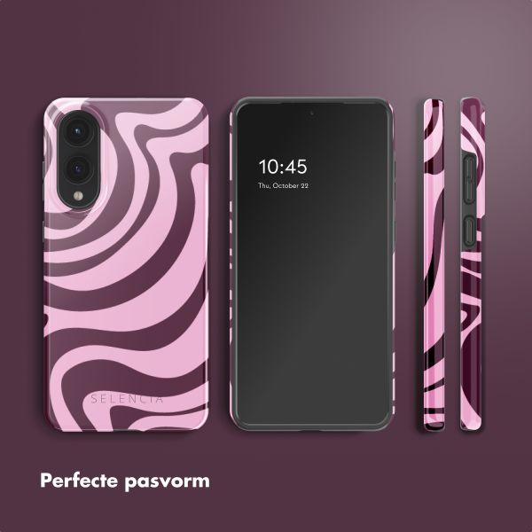 Selencia Vivid Backcover Samsung Galaxy S25 Edge - Wavy Swirl Pink Plum