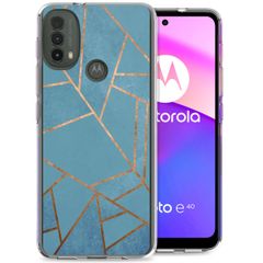 imoshion Design hoesje Motorola Moto E30 / E40 - Grafisch Koper / Blauw