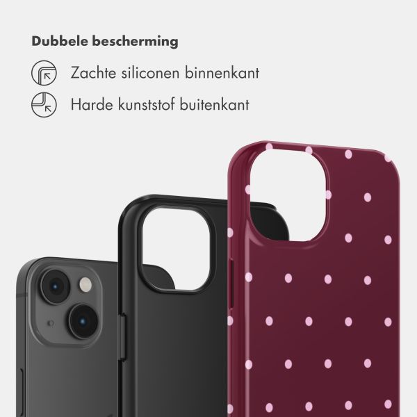 Selencia Vivid Backcover Apple iPhone 14 - Happy Dots Burgundy