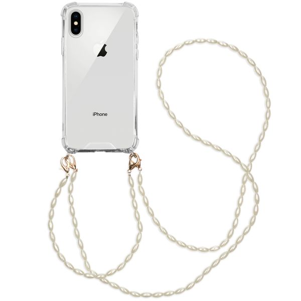 imoshion Backcover met koord + armband - Parels Apple iPhone X / Xs - Transparant