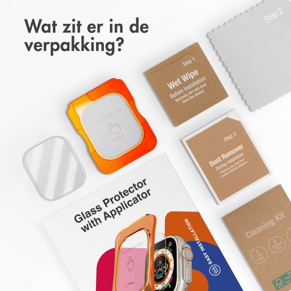 Accezz Gehard glas screenprotector met applicator Apple Watch Ultra 1 / 2 / 3 - 49 mm