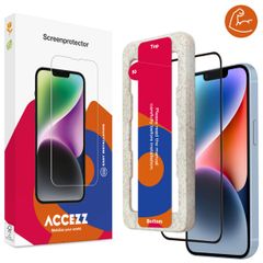 Accezz Triple Strong Full Cover Glas Screenprotector met applicator iPhone 13 / 13 Pro / 14 - Transparant