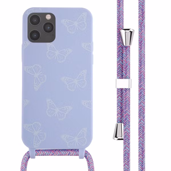 imoshion Siliconen design hoesje met koord Apple iPhone 12 (Pro) - Butterfly
