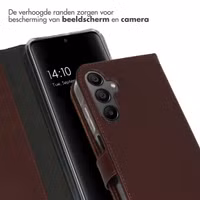 Selencia Echt Leren Bookcase Samsung Galaxy A15 (5G/4G) - Donkerbruin