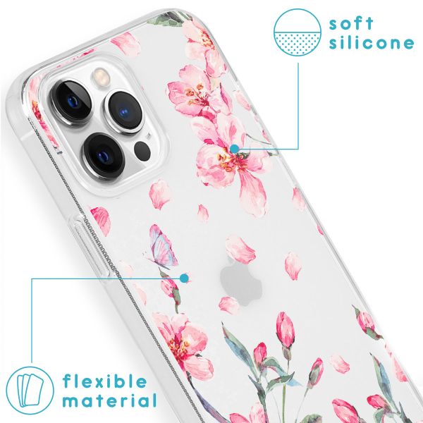 imoshion Design hoesje iPhone 13 Pro - Bloem - Roze