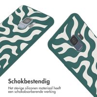 imoshion Siliconen design hoesje met koord Samsung Galaxy S9 - Petrol Green Groovy