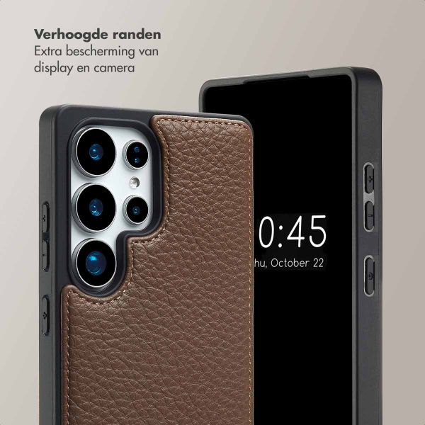 Selencia Nova Telefoonhoes met Koord en Pashouder Samsung Galaxy S25 Ultra - Mocha Brown