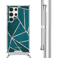 imoshion Design hoesje met koord Samsung Galaxy S23 Ultra - Petrol Green Graphic