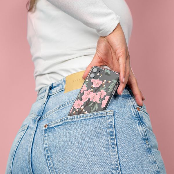 imoshion Design hoesje Apple iPhone SE (2022 / 2020) / 8 / 7 / 6s - Bloem - Roze / Groen
