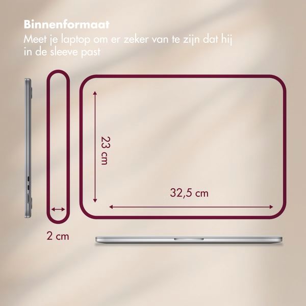 Selencia Corduroy Laptop hoes 13-14 inch - Laptopsleeve - Dark Rose