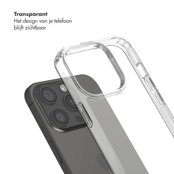 Selencia Backcover met afneembare haakjes iPhone 15 Pro - Transparant