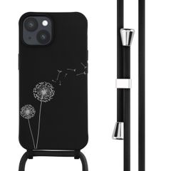 imoshion Siliconen design hoesje met koord iPhone 14 - Dandelion Black