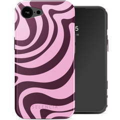 Selencia Vivid Back Cover with MagSafe Apple iPhone 17e / 16e - Wavy Swirl Pink Plum