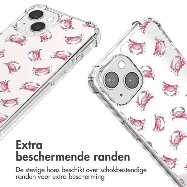 imoshion Design hoesje met koord Apple iPhone 13 - Crab Watercolor