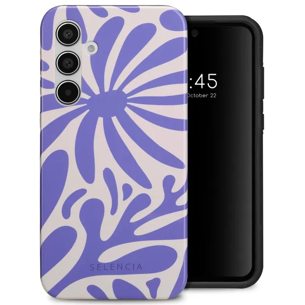 Selencia Vivid Tough Backcover Samsung Galaxy A55 - Modern Bloom Sapphire Blue