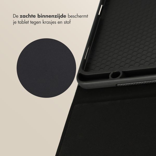 Selencia Sabi Bookcase met panterprint Samsung Galaxy Tab S11 - Soft Ivory