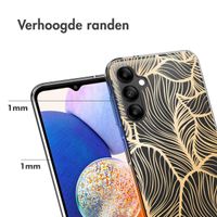 imoshion Design hoesje Samsung Galaxy A14 (5G/4G) - Bladeren / Zwart