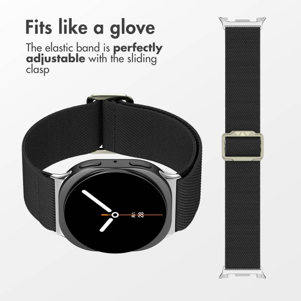 imoshion Elastic Nylon Band Samsung Galaxy Watch 9 (40/44mm) / Watch 8 (40/44mm) / Classic (46mm) - Black