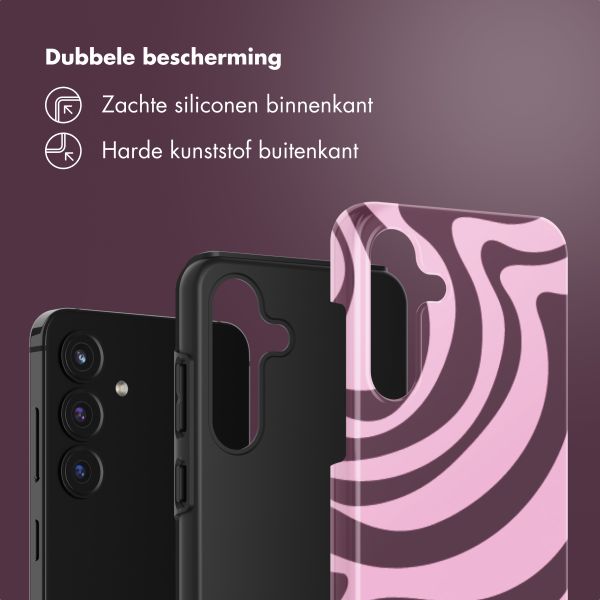 Selencia Vivid Backcover Samsung Galaxy S25 FE - Wavy Swirl Pink Plum