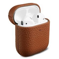 Accezz Genuine leather case  Apple AirPods 1 / 2 - Cognac