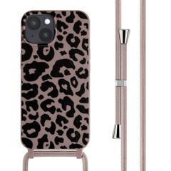 imoshion Siliconen design hoesje met koord Apple iPhone 15 - Animal Pink