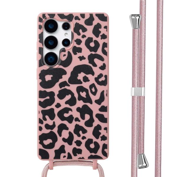 imoshion Siliconen design hoesje met koord Samsung Galaxy S25 Ultra - Animal Pink