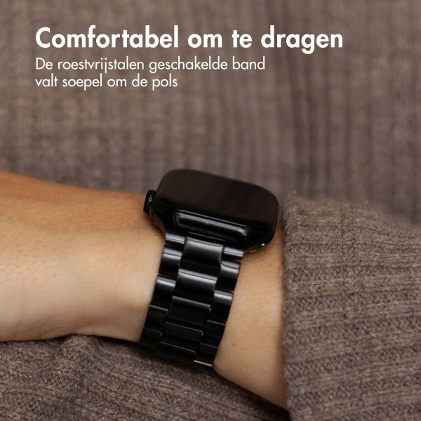 imoshion Stalen bandje Apple Watch Series 1 t/m 11 / SE / Ultra (44/45/46/49 mm) - Zwart