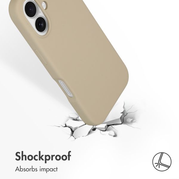 Accezz Liquid Silicone Back Cover with MagSafe Apple iPhone 16 - Stone