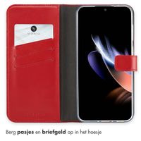 Selencia Echt Lederen Bookcase Samsung Galaxy A56 - Rood