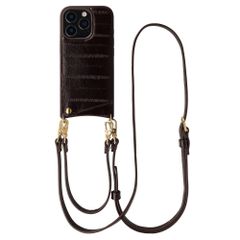 Selencia Nova Real Leather Back Cover with Card Holder Apple iPhone 16 Pro - Dark Chocolate