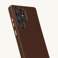 Selencia Rivièra MagSafe Backcover met afneembare haakjes Samsung Galaxy S25 Ultra - Choco Brown