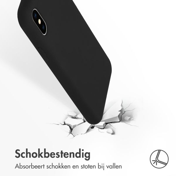 Accezz Liquid Silicone Backcover Apple iPhone X / Xs - Zwart