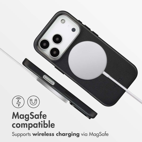 Accezz Leather Back Cover with MagSafe Apple iPhone 17 Pro - Onyx Black