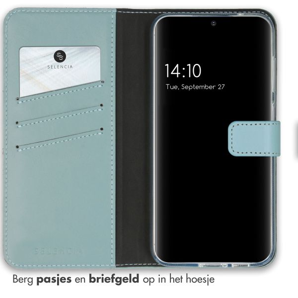 Selencia Echt Lederen Bookcase Samsung Galaxy S23 FE - Air Blue